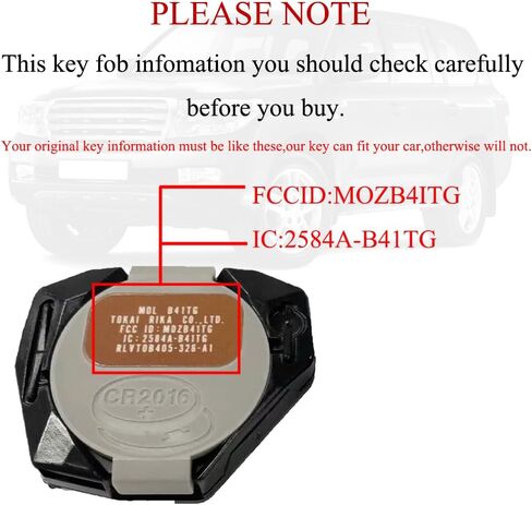 MechanMagic Key Fob Replacement Fits for Toyota Yaris 2007-2013 / Scion TC XD IQ 2005-2013 (MOZB41TG 2584A-B41TG) Keyless Entry Remote Control 4D67 Dot Chip (Set of 2) in Saudi Arabia