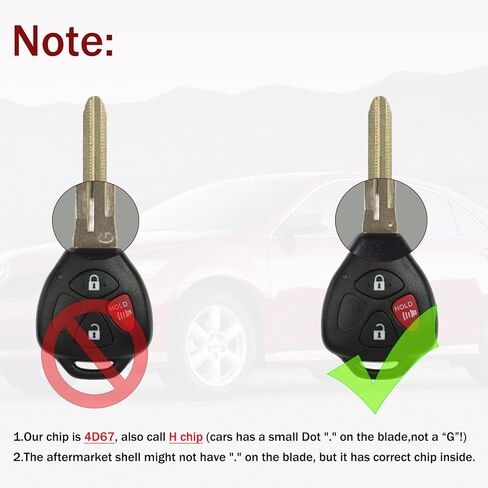 MechanMagic Key Fob Replacement Fits for Toyota Yaris 2007-2013 / Scion TC XD IQ 2005-2013 (MOZB41TG 2584A-B41TG) Keyless Entry Remote Control 4D67 Dot Chip (Set of 2) in Saudi Arabia