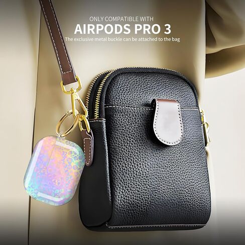 متوافق مع AirPod Pro 3 (2025)، غطاء حماية لطيف للنساء والرجال، غطاء صلب مقاوم للصدمات للحماية الكاملة مع سلسلة مفاتيح، ملحقات حافظة الشحن اللاسلكي (طباعة جلد الفهد المتدرجة) in Saudi Arabia