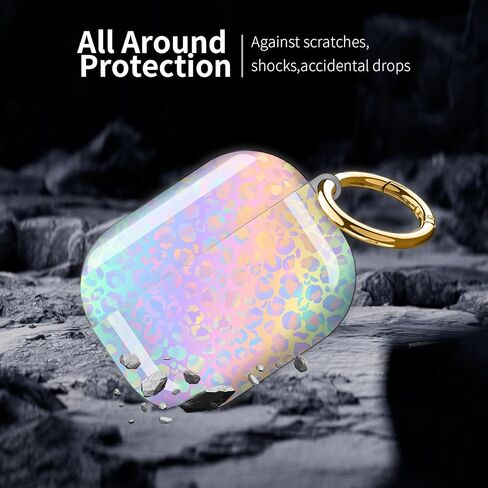 متوافق مع AirPod Pro 3 (2025)، غطاء حماية لطيف للنساء والرجال، غطاء صلب مقاوم للصدمات للحماية الكاملة مع سلسلة مفاتيح، ملحقات حافظة الشحن اللاسلكي (طباعة جلد الفهد المتدرجة) in Saudi Arabia