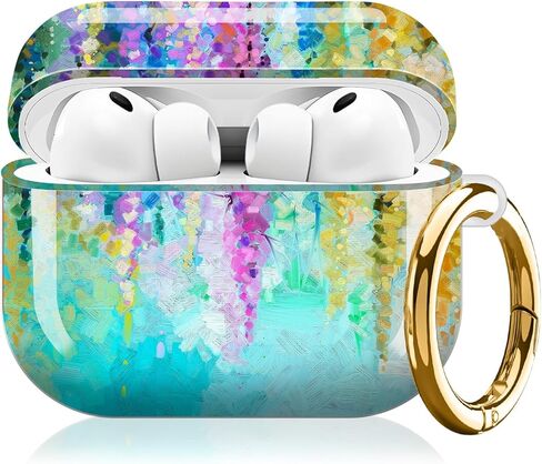 متوافق مع AirPod Pro 3 (2025)، غطاء حماية لطيف للنساء والرجال، غطاء صلب مقاوم للصدمات للحماية الكاملة مع سلسلة مفاتيح، ملحقات حافظة الشحن اللاسلكي (طباعة جلد الفهد المتدرجة) in Kuwait
