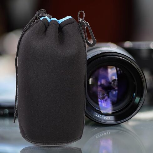 مجموعة حقائب عدسات كاميرا من النيوبرين مكونة من 4 قطع من Gadpiparty مضادة للماء، حقيبة عدسة DSLR مقاومة للماء، حقيبة تخزين واقية ناعمة للمصورين باللون الأزرق السماوي in Kuwait