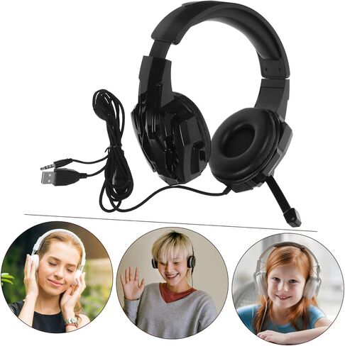 1pc Wired Gaming Headset with Microphone Over-Ear Headphones for Stylish Soft Cushion Pads for Comfort for Gamers and Streaming in Saudi Arabia