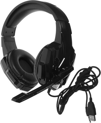 Veemoon 1pc Over-Ear Gaming Headset Mic Wired Computer Headphones Comfortable Skin-Friendly Earmuffs for Gaming Sessions Stylish Design in Saudi Arabia