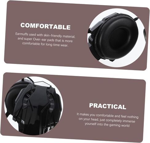 Veemoon 1pc Over-Ear Gaming Headset Mic Wired Computer Headphones Comfortable Skin-Friendly Earmuffs for Gaming Sessions Stylish Design in Saudi Arabia