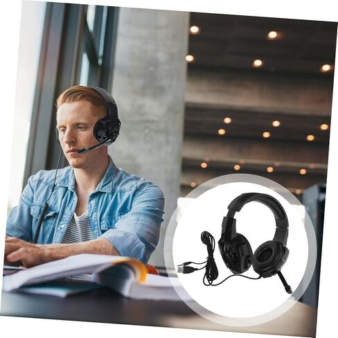 Veemoon 1pc Over-Ear Gaming Headset Mic Wired Computer Headphones Comfortable Skin-Friendly Earmuffs for Gaming Sessions Stylish Design in Saudi Arabia