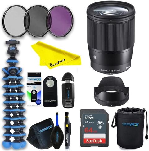 Sigma 16mm f/1.4 DC DN Contemporary Lens for Sony E with Buzz Photo Pro Bundle in Saudi Arabia