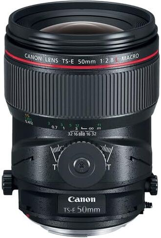 عدسة كانون TS-E 50 مم f/2.8L ماكرو قابلة للإمالة | سلسلة L-Series Prime مع التحكم في المنظور والتركيز البؤري القريب | مثالي للتصوير المعماري والاستوديو (2273C002) + حقيبة كتف + بطاقة سعة 64 جيجابايت in Kuwait