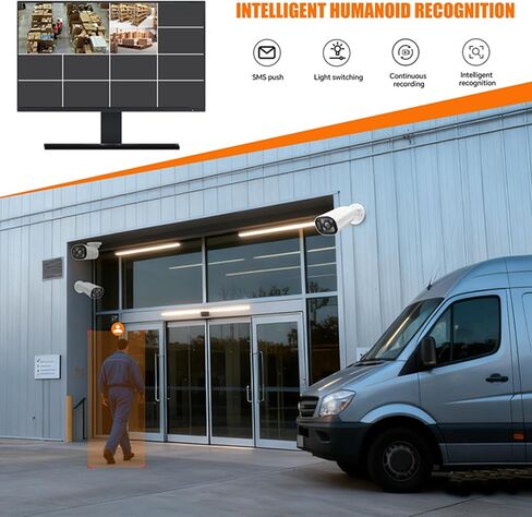 PUSOKEI 4MP POE IP Camera Outdoor, AI Human Detection & Face Search, IP66 Weatherproof, Dual Storage Remote Access in Saudi Arabia