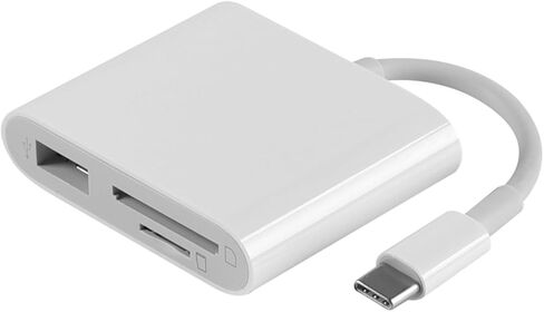 موزع USB-C 3 في 1 مع محول قارئ بطاقات الذاكرة لأجهزة الكمبيوتر المحمولة والهواتف، وملحق كاتب USB 3.0 من النوع C لنقل البيانات وتوافق OTG in Kuwait