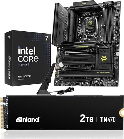 مجموعة INLAND 3 في 1: وحدة المعالجة المركزية Intel Ultra7 265K + اللوحة الأم Msi MAG Z890 Tomahawk WiFi TN470 2 تيرابايت NVMe SSD in Saudi Arabia