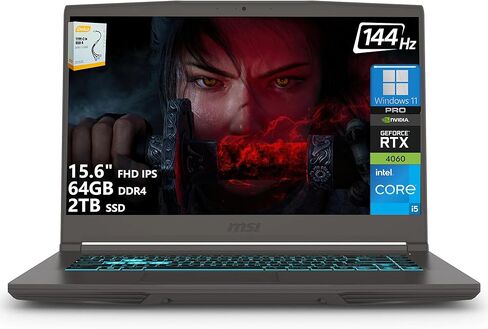 لاب توب ام اس اي ثين 15 للالعاب | 15.6 بوصة FHD IPS 144 هرتز | Intel 8-core i5-13420H (>i7-12650H) | 16 جيجابايت DDR4 1 تيرابايت SSD | NVIDIA GeForce RTX 4060 | واي فاي من النوع C بإضاءة خلفية 6E Win11 Pro مع ملحق DLCA in Saudi Arabia
