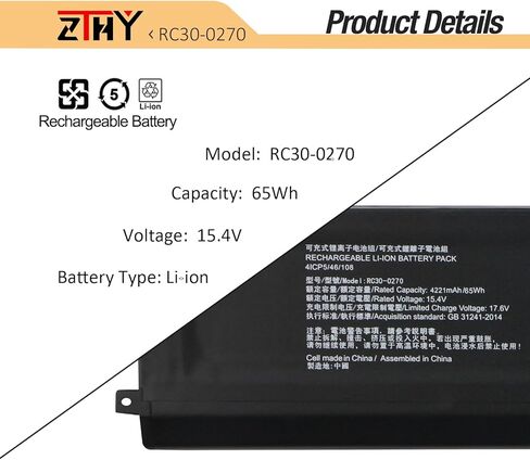 RC30-0270 استبدال البطارية لـ Razer Blade 15 Base 2018 2019 RZ09-0300 RZ09-0270 RZ09-02705E76 RZ09-02705E76-R3U1 RZ09-02705E75-R3B1 RZ09-02705J76 RZ09-03006 RZ09-03006E92 RZ09-03009 RZ09-03009E97 in Kuwait