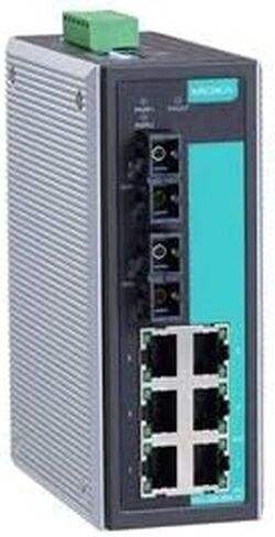 EDS-308-MM-SC , Industrial Unmanaged Ethernet Switch with 6 10/100BaseT(X) Ports , 2 Multi Mode 100BaseFX Ports , SC Connector , -10 to 60°C ( Moxa ) in Saudi Arabia