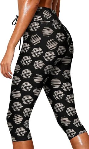 Septangle Women's Swim Bottom Mid Waist UPF 50+ Swimwear Rash Guard Sport Leggings in Kuwait