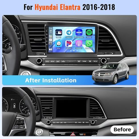 Android 15 2+64G Car Radio for Hyundai Elantra 2016 2017 2018 Wireless CarPlay Android Auto, 9 Inch Touch Screen Car Stereo with WiFi GPS Bluetooth FM/RDS EQ 26UI Backup Camera MIC in Saudi Arabia