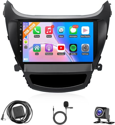 Naifay راديو السيارة Android لشركة Hyundai Elantra 2014 2015 2016 ستيريو، 2+32G 9 بوصة شاشة لمس IPS لسيارة Hyundai Elantra Head Unit مع CarPlay اللاسلكي Android Auto Bluetooth GPS WiFi FM+MIC in Saudi Arabia