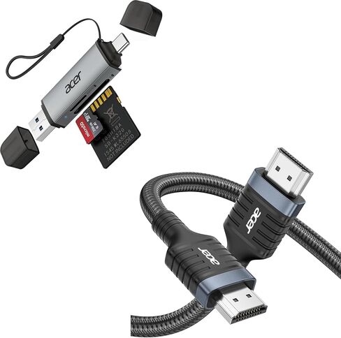 acer SD Card Reader USB C Bunlbe with acer 8K HDMI 2.1 Cable (8K@60Hz 6.6FT) in Saudi Arabia