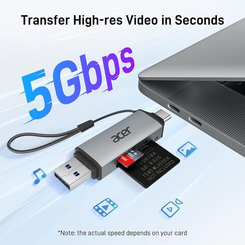 acer SD Card Reader USB C Bunlbe with acer 8K HDMI 2.1 Cable (8K@60Hz 6.6FT) in Saudi Arabia