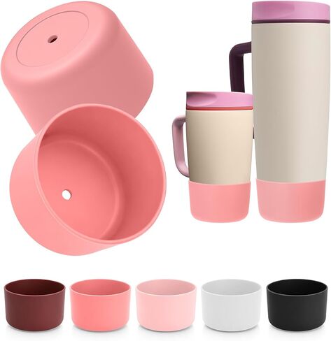 Mity rain 2PCS Protective Boot for Owala SmoothSip Slider with Handle 12 oz & 24 oz, Tumbler Silicone Boot Travel Mug Accessories,Anti-Slip, Noise-Reducing,Prevents Scratches in Kuwait