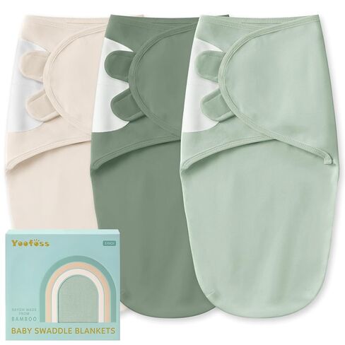 Yoofoss Baby Swaddle for Newborns 0–3 Months, Rayon Made from Bamboo Swaddle, Noiseless Closure Swaddle Sack, Soft Breathable & Durable Snug Fit in Saudi Arabia
