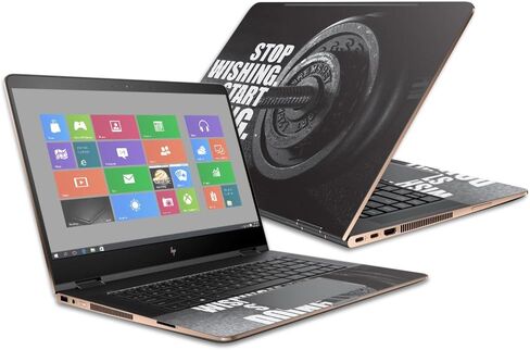MightySkins Skin Compatible with HP Spectre x360 Convertible 15.6" (2017) - Start Doing | Protective, Durable, and Unique Vinyl Decal wrap Cover | Easy to Apply, Remove | Made in The USA in Saudi Arabia