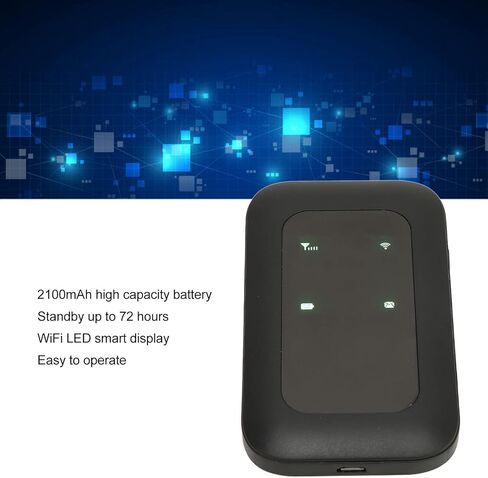 راوتر واي فاي متنقل H806 4G LTE، نقطة اتصال إنترنت محمولة عالية السرعة لسفر الأعمال في السيارة، مع فتحة بطاقة SIM تدعم 10 مستخدمين وبطارية 2100 مللي أمبير في الساعة in Kuwait