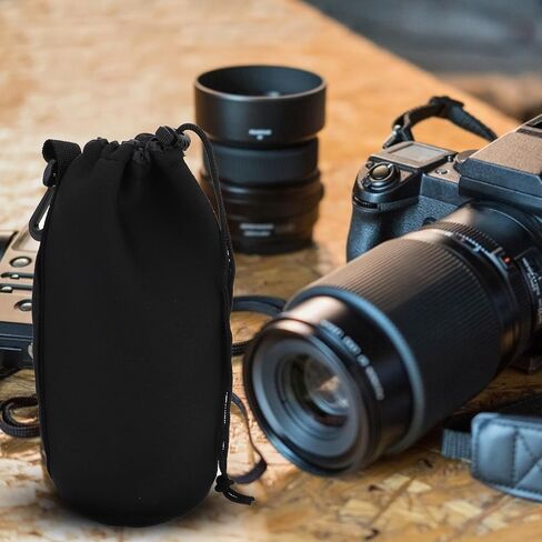 حقيبة واقية لعدسة النيوبرين مقاس Xl قطعتين لعدسات كاميرا DSLR مقاومة للصدمات، حقيبة برباط مرنة، ملحقات عدسة الكاميرا المحمولة للسفر والتصوير في الهواء الطلق in Saudi Arabia