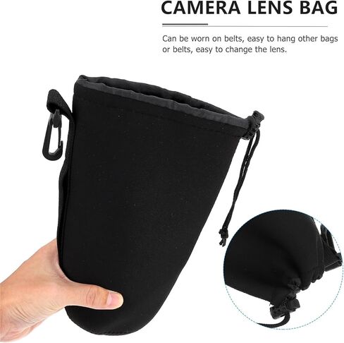 حقيبة واقية لعدسة النيوبرين مقاس Xl قطعتين لعدسات كاميرا DSLR مقاومة للصدمات، حقيبة برباط مرنة، ملحقات عدسة الكاميرا المحمولة للسفر والتصوير في الهواء الطلق in Saudi Arabia