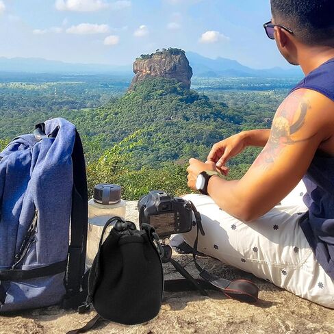 NOLITOY 4Pcs Camera Lens Storage Bag Set Waterproof Elastic Lens Pouch Holder for DSLR Cameras for Travel and Outdoor Photography in Saudi Arabia