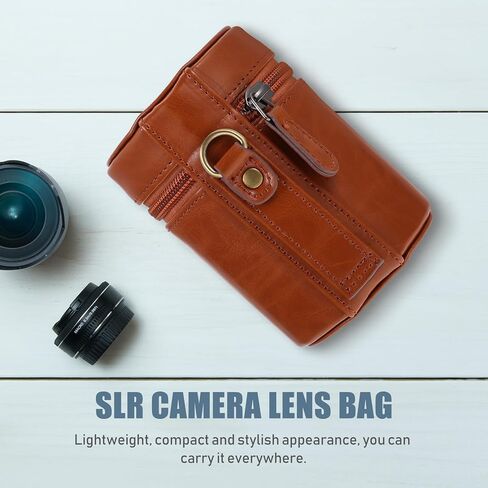 حقيبة حماية لعدسة الكاميرا مقاومة للماء ومضادة للصدمات وحقيبة عدسة DSLR للمصورين باللون البني in Saudi Arabia