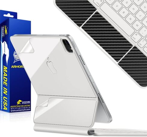 غطاء حماية لكامل الجسم من ArmorSuit MilitaryShield + طبقة من ألياف الكربون السوداء للوحة المفاتيح السحرية لجهاز iPad Pro 11 بوصة (الجيل الرابع) / iPad Air (الجيل الخامس) - طبقة شفافة عالية الدقة مضادة للفقاعات in Saudi Arabia