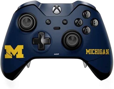 ملصق Skinit المخصص للألعاب متوافق مع وحدة تحكم Xbox One Elite - تصميم شعار College Michigan M المرخص رسميًا in Kuwait