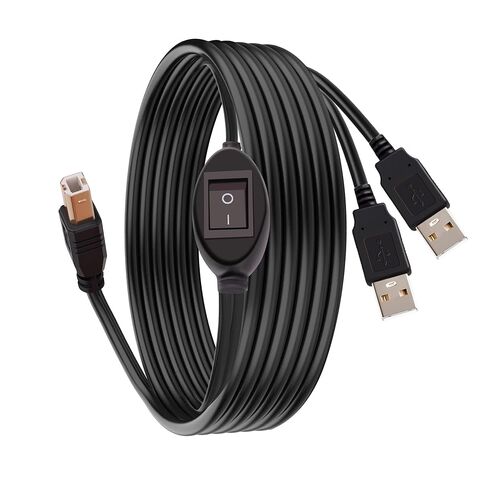 2 in 1 Printer Cable Splitter, USB B to Dual USB A Cord for Two Computers Sharing One Printer/Scanner, with Manual Toggle Switch (4.5M/14.7FT) in Kuwait