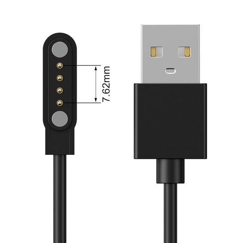 كابل شحن مغناطيسي بديل من Meliya لسماعات التوصيل العظمي، سلك شاحن USB لسماعات الرأس ذات التوصيل العظمي للواجهة ذات 4 سنون والساعات الذكية، تباعد دبوس الاتصال 7.62 مم in Kuwait