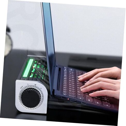 USB Laptop Cooler Adjustable Cooling Fan with Holder for Heat Dissipation Compact Black Desktop Radiator with USB Power for Laptops Tablets and Phones in Saudi Arabia