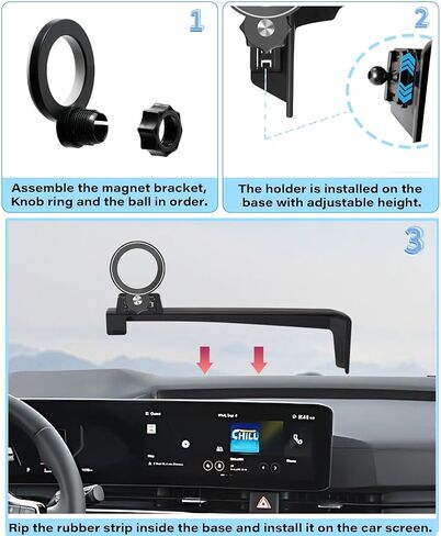 Car Phone Holder for 2025 2026 KIA Carnival/Carnival EV Accessories Apply to 12.3 Inch Touch Screen Fixed Clip Magnetic Cell Phone Mount Hands-Free 360 Degree Rotation in Saudi Arabia