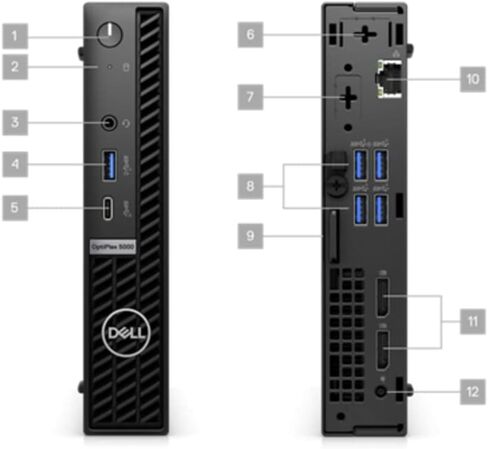 Dell Optiplex 5000 Micro Desktop (2022) | Core i7-12700T - 256GB SSD Hard Drive - 16GB RAM | 12 cores @ 4.7 GHz Win 11 Pro Black (Renewed) in Saudi Arabia