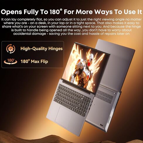 كمبيوتر محمول 16 بوصة، معالج Core i5 (يصل إلى 3.6 جيجا هرتز) ذاكرة الوصول العشوائي 16 جيجا بايت 512 جيجا بايت SSD، Win 11 Pro Office Suite 1920x1200 FHD 16:10 IPS Display Notebook 2.4G&5G WiFi 5 BT5.0 RJ45 HDMI USB3.0 لوحة مفاتيح بإضاءة خلفية in Kuwait