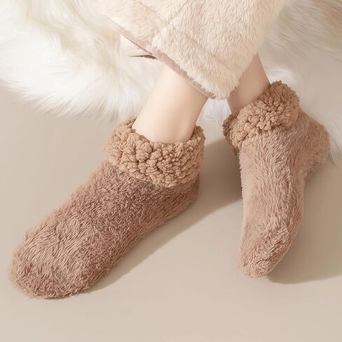 Fluffy Fuzzy Warm Slipper Socks, Cabin Sock with Non-Slip Grip Cozy Fashion Women's Slipper Socks for Women Indoor Floor in Saudi Arabia