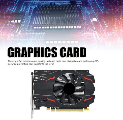 Yoidesu Graphics Card, 8GB 512 Stream Processors with Single Fan Cooling, for 7 8 10 PC, Support HD Multimedia DVI Display Port Triple Screen Output in Saudi Arabia