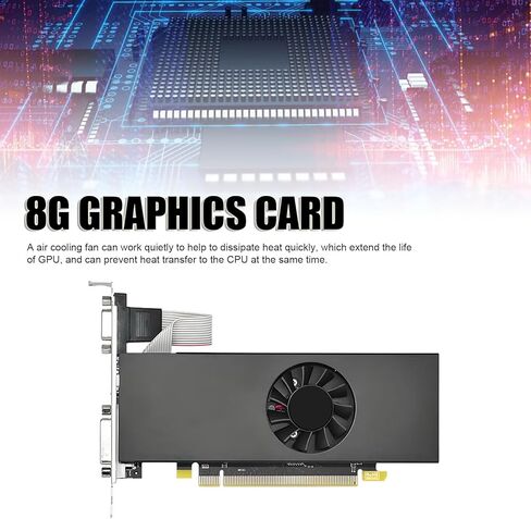 Yoidesu 8GB DDR5 Graphics Card, 512 Stream Processors 128 Bit Video Memory, PCI Express x16, DVI Displayport, with Air Cooling Fan, for 7 8 10 PC Computer Gaming Work Daily Use in Saudi Arabia