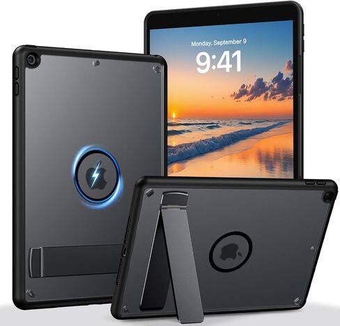 حافظة BENTOBEN لجهاز iPad الجيل التاسع المغناطيسي، حافظة iPad 10.2 2021/2020/2019 مع تصميم مسند، غطاء تابلت نحيف شفاف غير لامع مقاوم للصدمات، غطاء تابلت لطيف للفتيات الصبيان، أسود in Kuwait