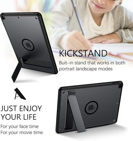 حافظة BENTOBEN لجهاز iPad الجيل التاسع المغناطيسي، حافظة iPad 10.2 2021/2020/2019 مع تصميم مسند، غطاء تابلت نحيف شفاف غير لامع مقاوم للصدمات، غطاء تابلت لطيف للفتيات الصبيان، أسود in Kuwait