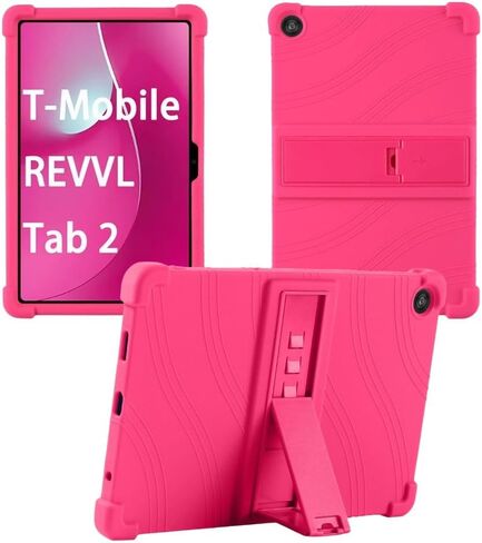 Case for T-Mobile REVVL Tab 2 10.1 Inch Tablet 2025, Multi-Angle Stand Soft Silicone Protective Cover for T-Mobile REVVL Tab 2 5G 10.1" Tablet (Black) in Saudi Arabia