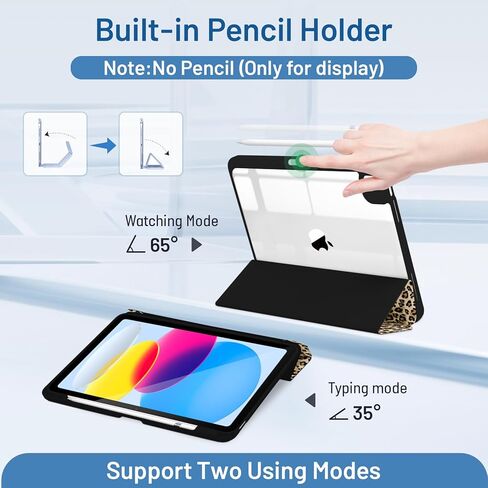 MrARTIST لجهاز iPad Air 11 بوصة حافظة M3/M2 - Air 5th/4th Generation 10.9 بوصة تصميم لطيف للنساء والفتيات Girly Kawaii Aesthetic Kawaii لغطاء Apple Air Tablet مع حامل قلم رصاص، طباعة ليوبارد in Kuwait
