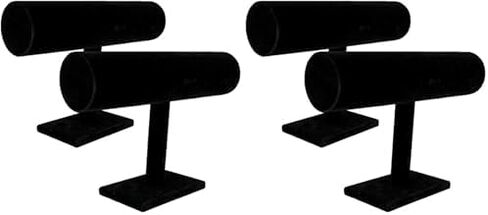 COMELYJEWEL Set of 2 Jewelry T-Bar Display Black Velvet 1 Row Accessories Organizer Event Show Scrunchie Stand Hovering Bracelet Stand Bangle Watch Holder Storage for Home Organizing in Saudi Arabia