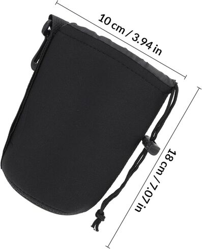 Veemoon 2Pcs Neoprene Drawstring Lens Pouch for DSLR Camera Lenses, Shockproof Protective Case, Flexible Insulation Bag Suitable for Travel and Outdoor Photography in Saudi Arabia