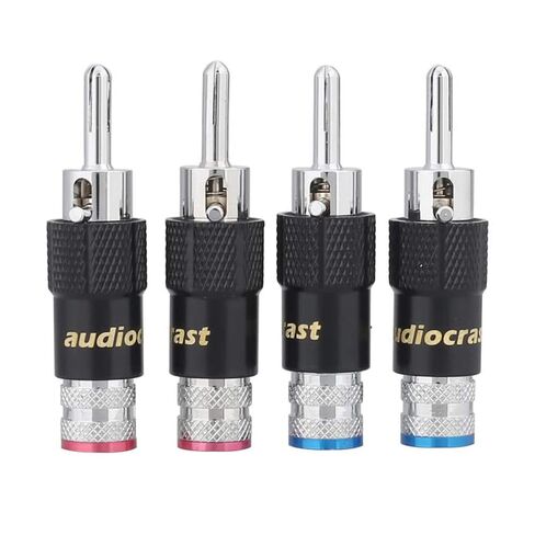 Tertullus 4 Pieces Audio Rhodium Banana Speaker Plug Screw Locking 10mm Cable Wire Connector Speaker Cable Wire DIY in Saudi Arabia