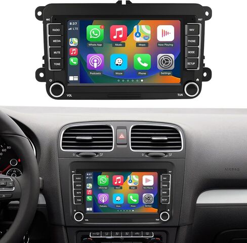 Road Top 7 inch Linux Car Stereo Touchscreen for Volkswagen Golf/Passat/Polo, Car Radio Receiver with Wireless CarPlay/Android Auto/Mirrorlink, for Siri Voice Control/Navigation Multimedia Stereo in Saudi Arabia